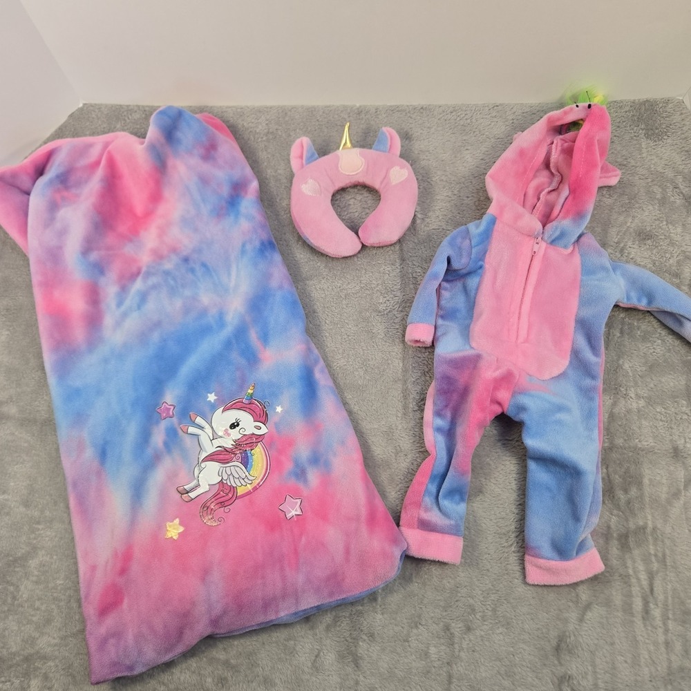 Unicorn Doll Pajamas Sleeping Bag Pillow 18 Inch Doll Clothes Unbranded